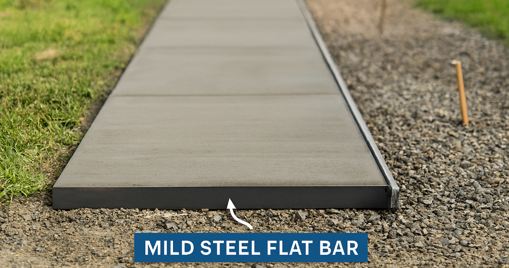 Walkway edging mild steel flat bar