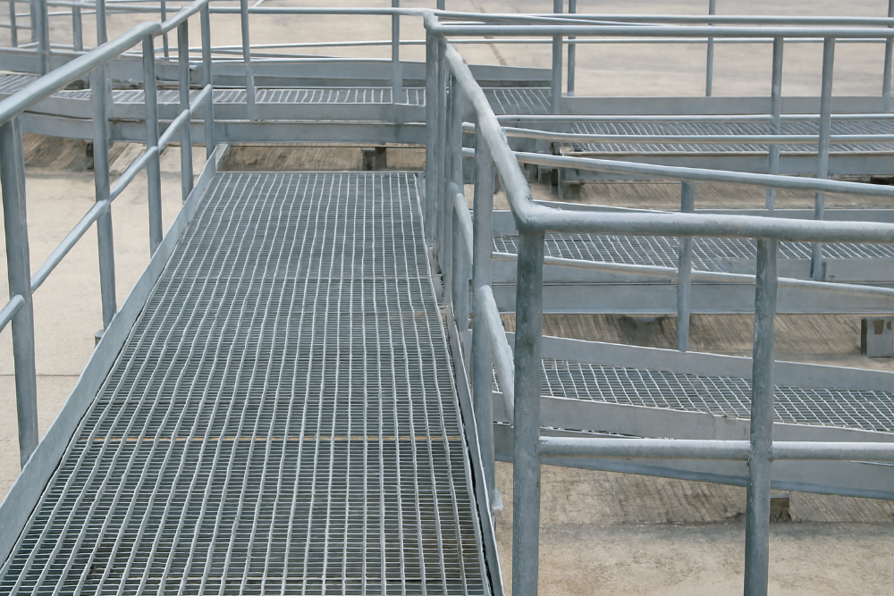 metal grating walkways