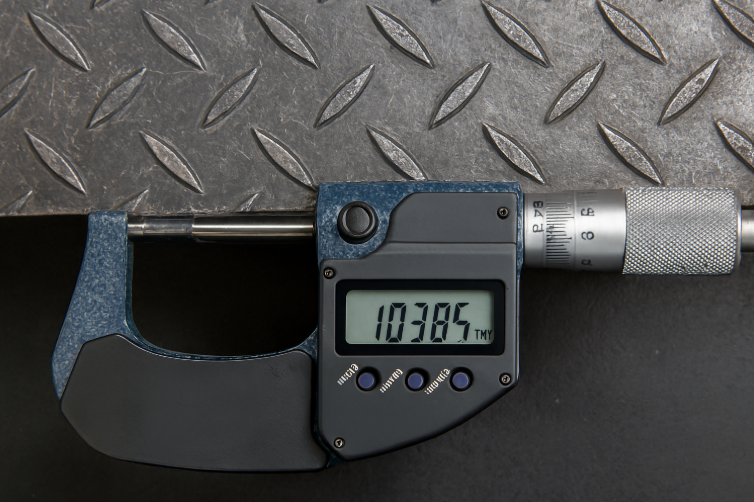 measure chequered plate thickness